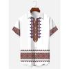 Men's Shirt Art Pattern Print Casual Shirt Short Sleeve Oversized Top Summer Vintage Flower Pattern Beach Y2k Fashion Clothing