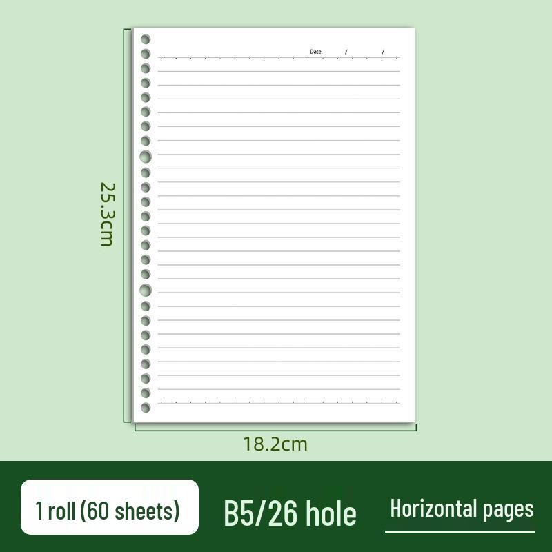 Colored Loose-Leaf Binding Sleeves - A4/B5/A5, 20/26/30 Holes, PP Material