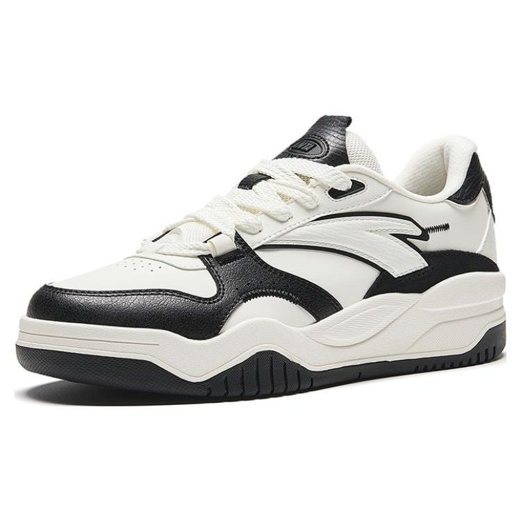 Anta Wave Shoes Shock Absorption Low Top Sneakers Women Sneakers Black White 922348003-2