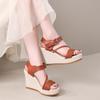 Fashion Summer Super High Heel Thick Bottom Wedge Heel Sandals Women Waterproof Platform One-strap Non-slip Leather Sandals Large Size