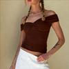 Women's Clothing 2026 Spring/Summer New One-Shoulder Ruched Front Sexy Top Off-Shoulder Pure Desire Hot Girl Tank Top