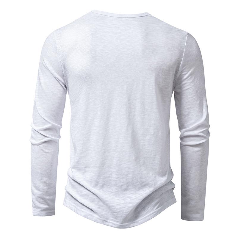 Men Fall Henley Neck Long Sleeve Casual Shirt