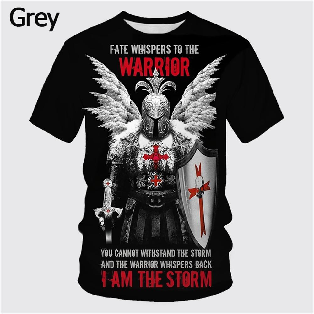 Fashion Retro Knights Templar 3D Printed Men's T-Shirts Summer Casual Streetwear Couple Tees Short Sleeve Tops Drop Shipping 5XL