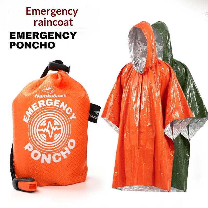 Wasserdichter Thermischer Notfallponcho Mit Aufbewahrungstasche Tragbar Für Camping Wandern Outdoor-Aktivitäten