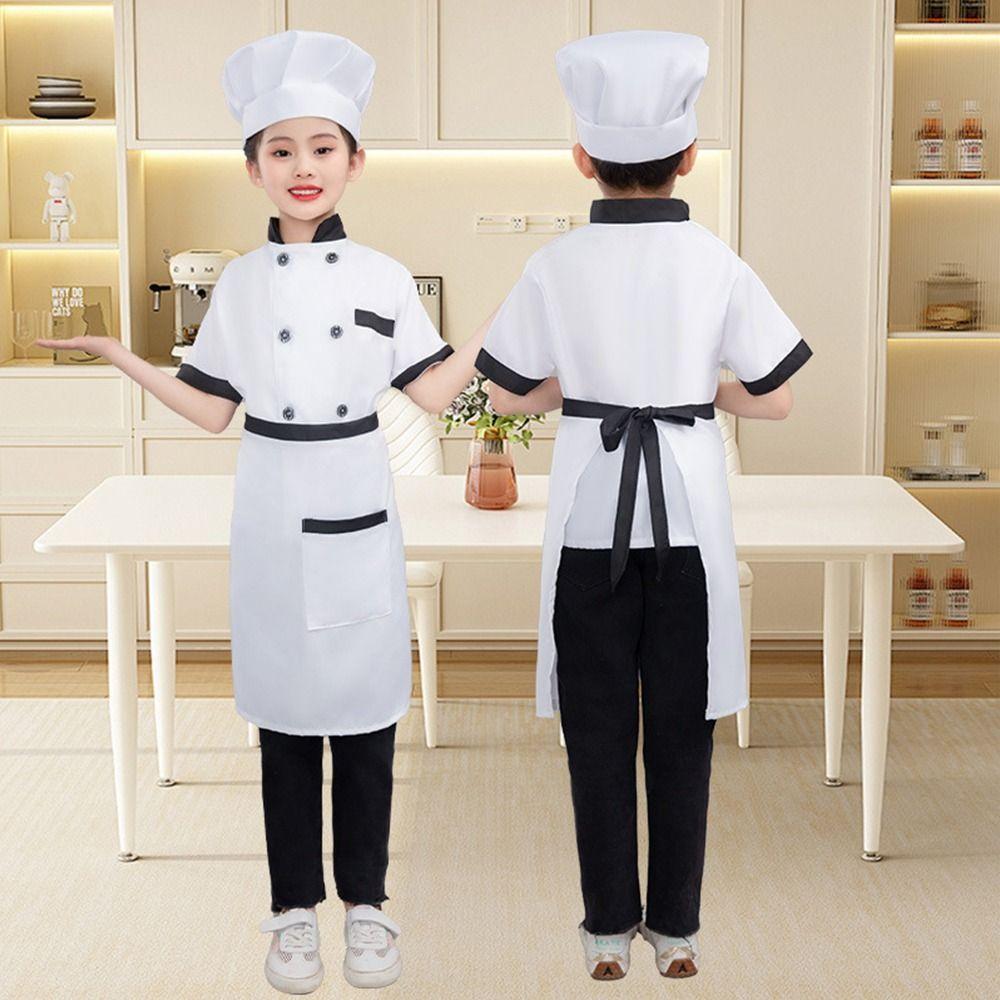 Karnevalsparty Kinder Koch T-Shirt Niedlich Rollenspiel Küchenhut Bühnenkleidung Kostüm Cosplay Kostüm Kinder Jungen Mädchen