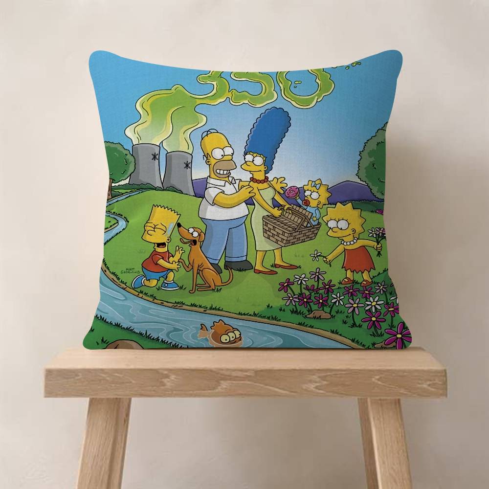 Cartoon The S-Simpsons-es Cushion Cover Inches Farmhouse Decor Home Throw Pillow Covers For Couch Decorations
