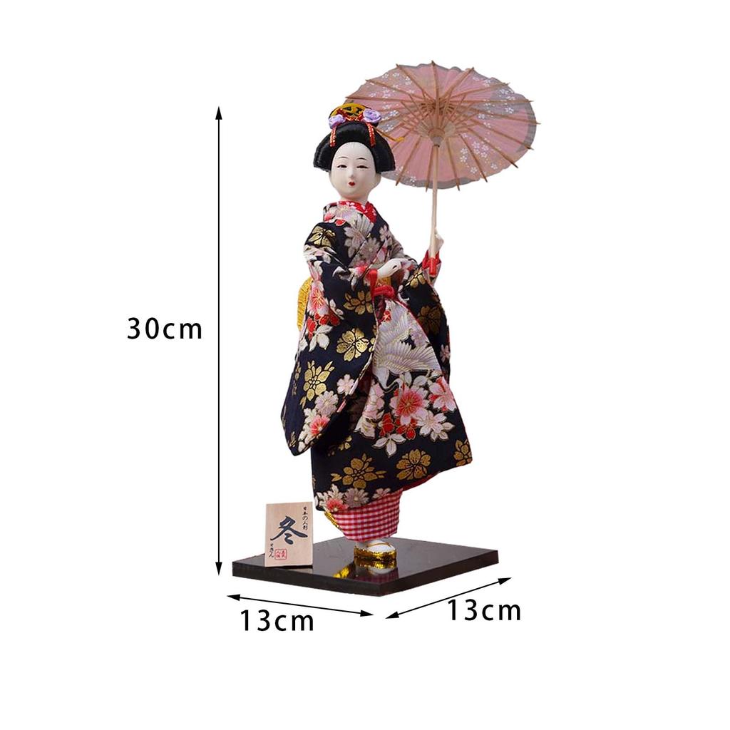 Ethnische Japanische Geisha-Puppen Freistehendes Handwerk Statuette Figur Handwerk Ornament Asiatische Puppe Ornament für Regaldeko