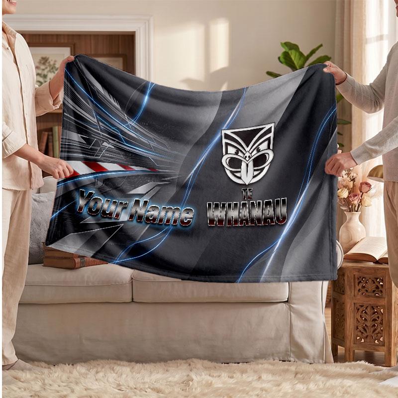 Wigan Warriors Flannel Blanket, Custom Name Text Personalized Soft Throw Blanket Home Decor Gift