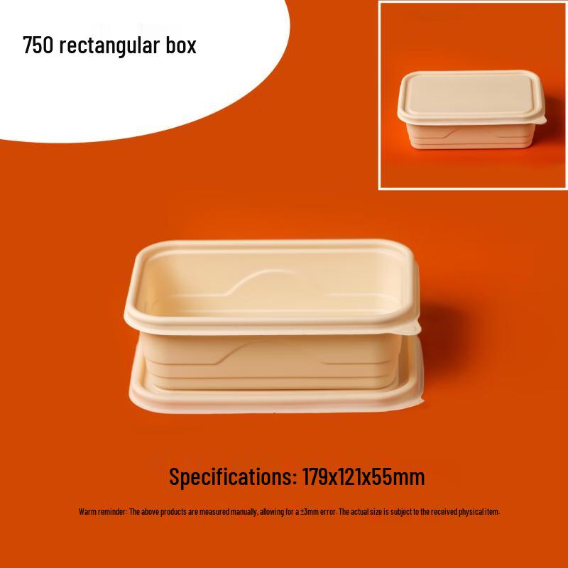 Degradable Corn Starch Rectangular Takeaway Containers 50-piece Set