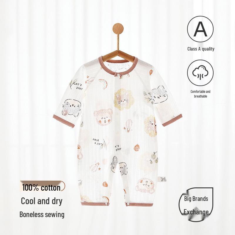 

Class A Pure Cotton Baby Romper - Long-Sleeved, Lightweight Summer Climbing Suit for Newborns Size 90 (12-24 months)