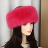 Soft Plush Faux Fur Headband Solid Color Fluffy Elastic Hair Bands Lady Warm Empty Hat  Skiing