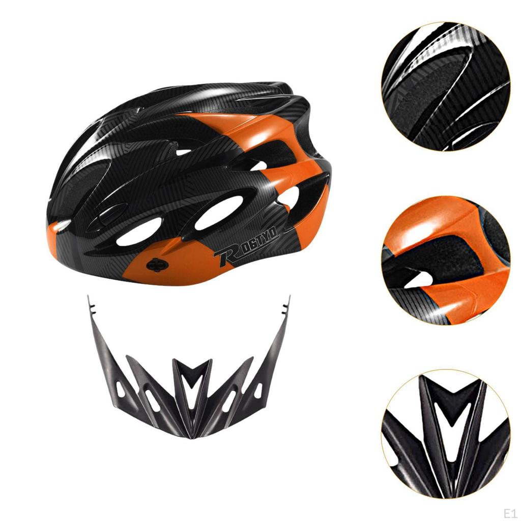 Bike Helmet Breathable Adjustable Bicycle for Biking Riding Bicycling Orange