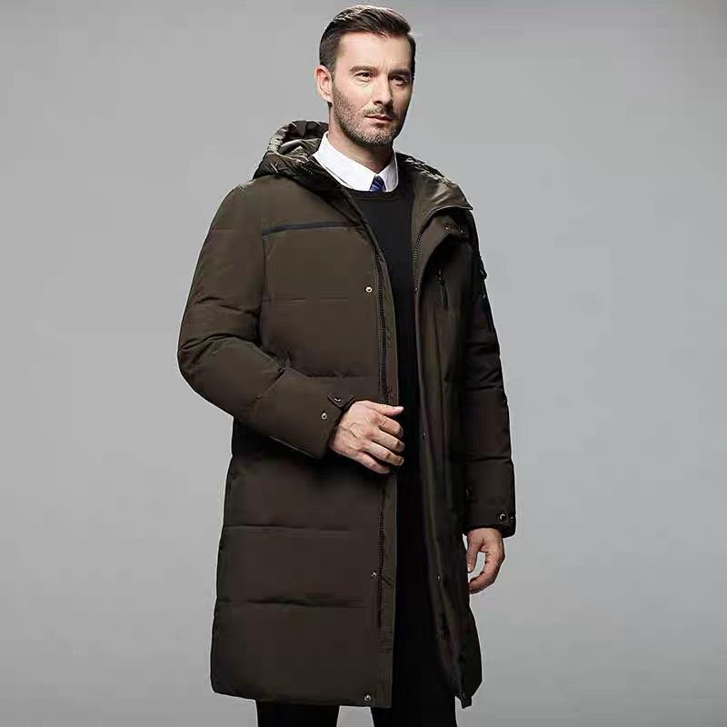 New Down Jacket Men's Medium and Long Men's Winter Thickened Coat Middle-aged and Elderly Men's Casual Coat