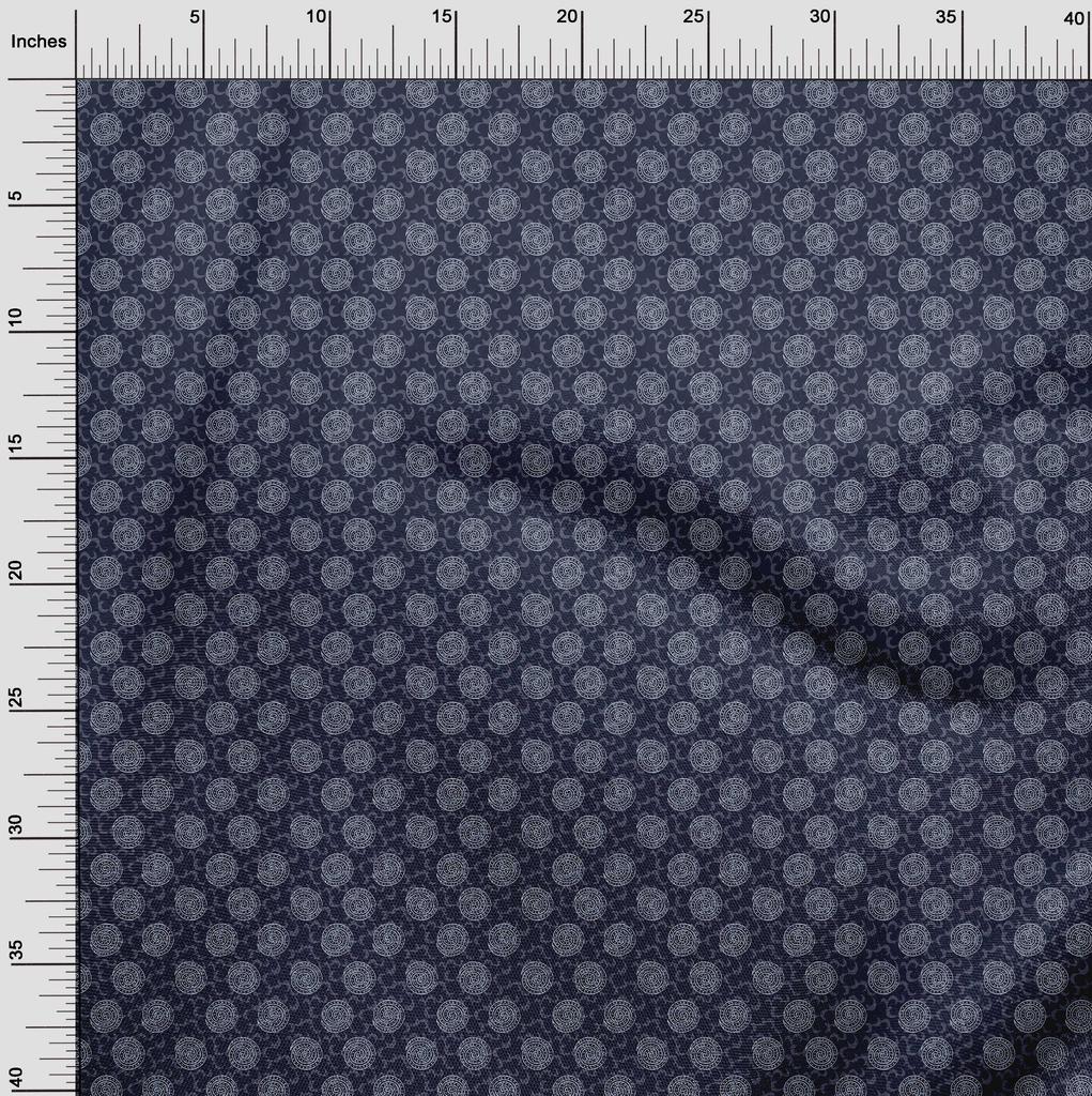 oneOone Cotton Flex Fabric Spiral Block Print Sewing Fabric BTY 40 Inch Wide