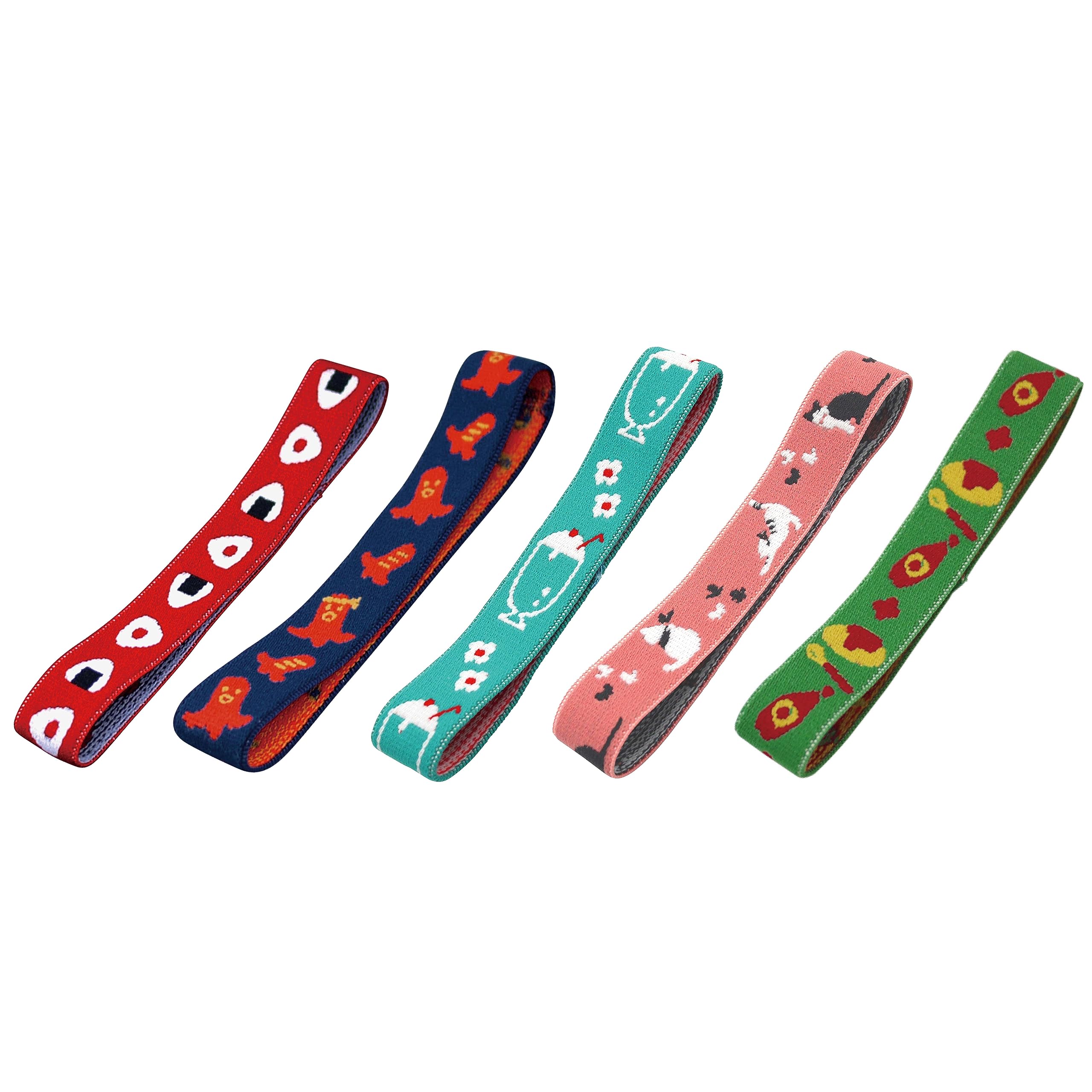 

Maruei Nissan Lunch Belt Assortment Bento Box Rubber 20mm Made in Japan [MUSUBI 5-Piece Set] Band, Wide, (O)