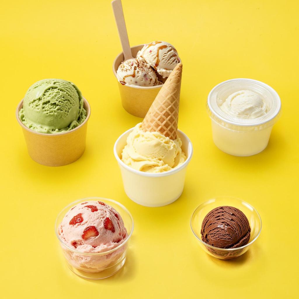 Bellflower Disposable Ice Cream and Yogurt Paper Cups, Portioning Small White Bowls