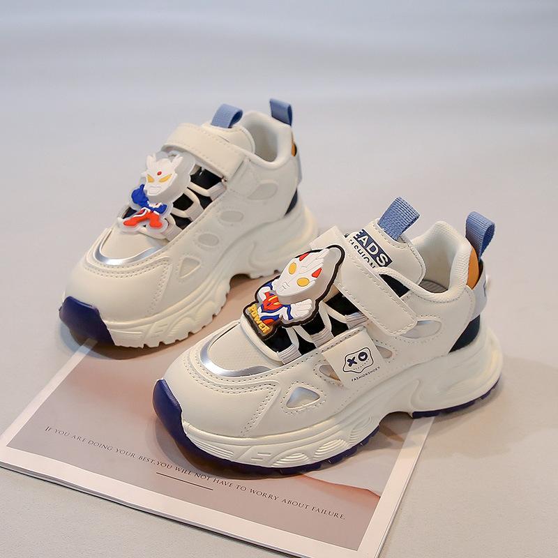 

Детские кроссовки на липучках Ultraman весна 2025 новые нескользящие повседневные туфли мальчики модные универсальные модные 30 синий