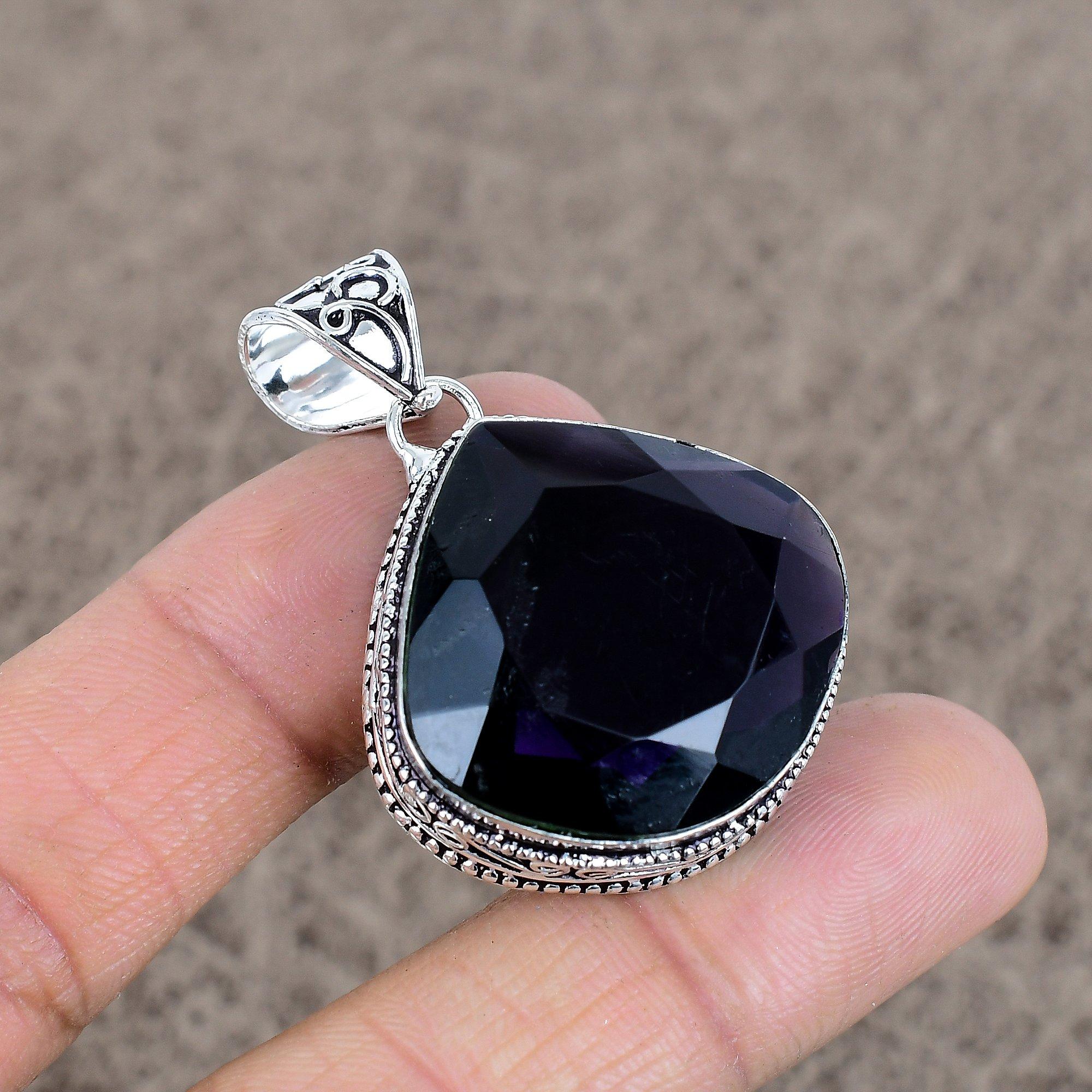 

Amethyst Gemstone Handmade 925 Sterling Silver Jewelry Pendant 1.77 KKG-64