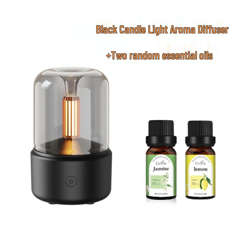 Ultrasonic Essential Oil Diffuser & Aromatherapy Humidifier with Candlelight Effect