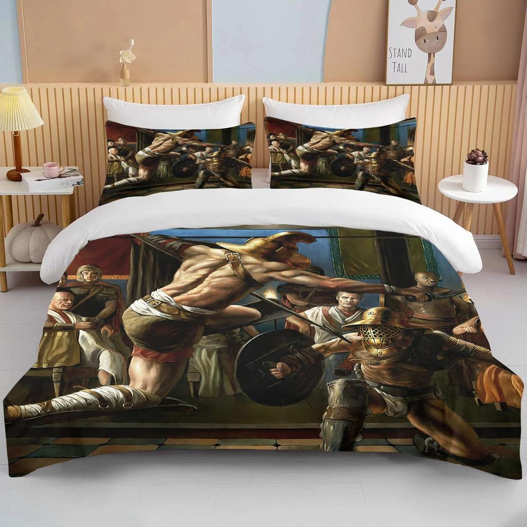 10 Sizes Cartoon Roman Gladiator Bedding Collection Colorful Home Textile Duvet Covers Pillowcases Bedclothes Boys Gift Bedding Set