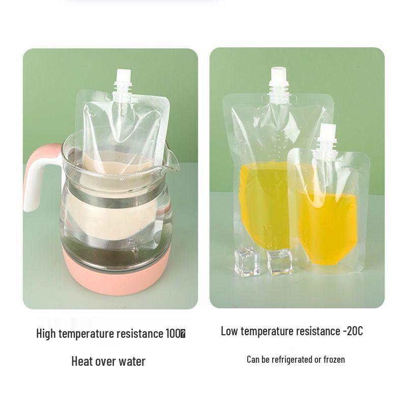 Disposable Transparent Spout Pouch for Soy Milk, Tea, and Juice