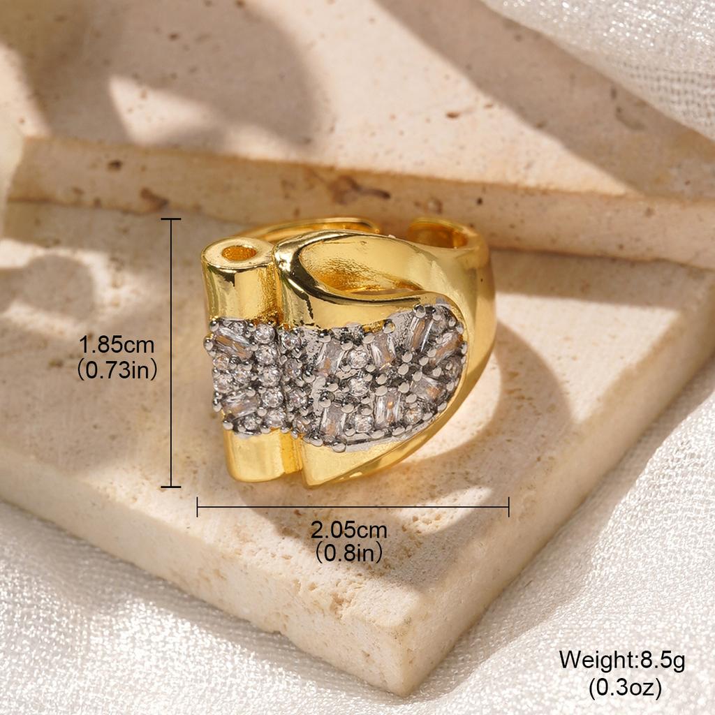 Light Luxury High-end Pleated Lace Zircon Ring Female Niche Design Personality Temperament Simple Index Finger Ring