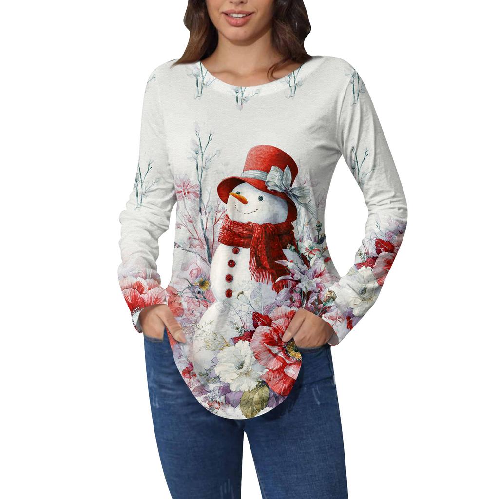 Dámská trička Podzimní ležérní trička s dlouhým rukávem Mikina Vintage grafický potisk Top Pulovr Valentýn