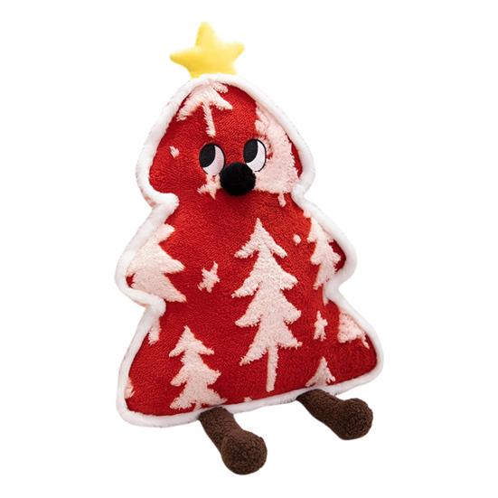 

Christmas Tree Plush Throw Pillow Lovely Soft Stuffed Toy Cozy Sofa Cushion Warm Winter Gift A красный