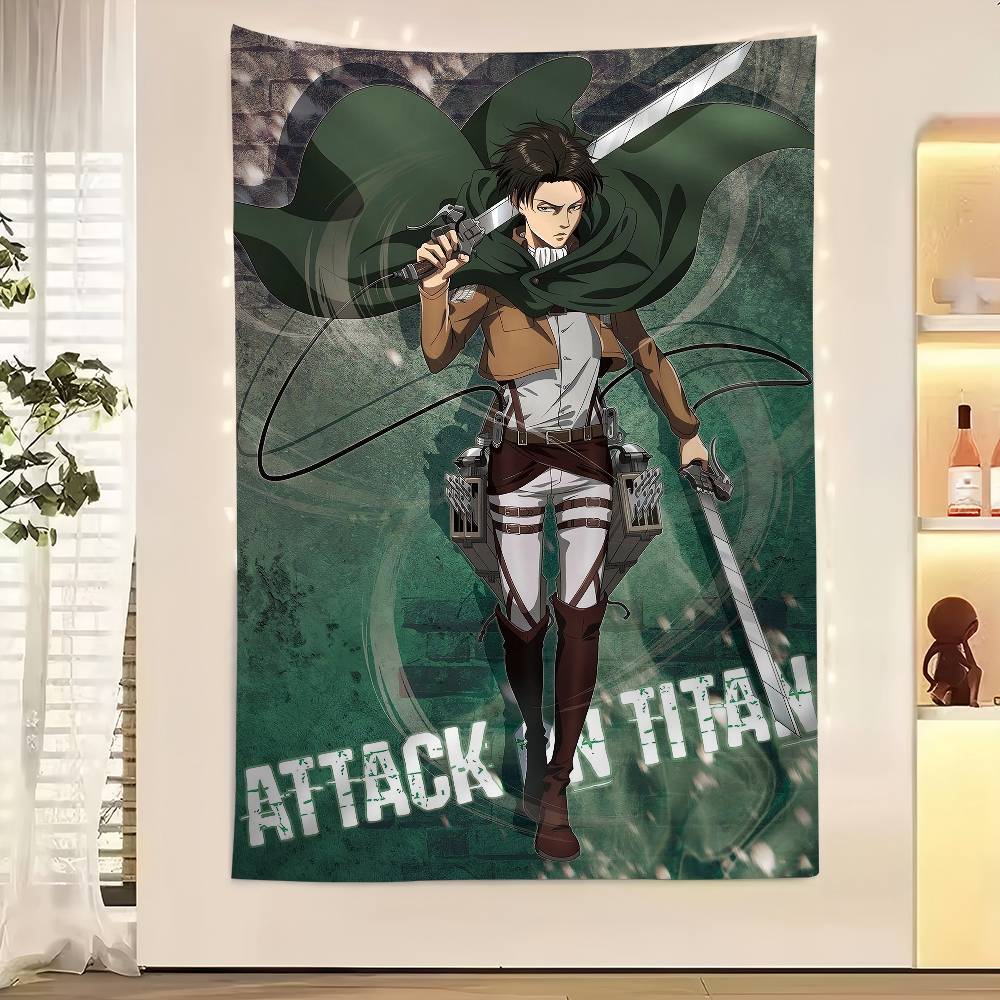Vintage Anime AAttack On Titan Printed Large Wall Tapestry Indian Buddha Wall Decoration Witchcraft Bohemian Hippie Wall Art