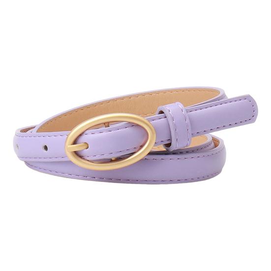 Women Belt Metal Oval Buckle Decor Multi Holes Design Adjustable Length Belt Imitation Leather Waist Strap Shirt Sweater Accessory