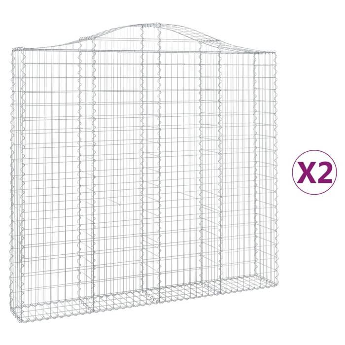 VidaXL 2x Arched Gabion Baskets Arched Gabion Cages Gabion Walls Garden Fences Terrace Outdoor 3145514