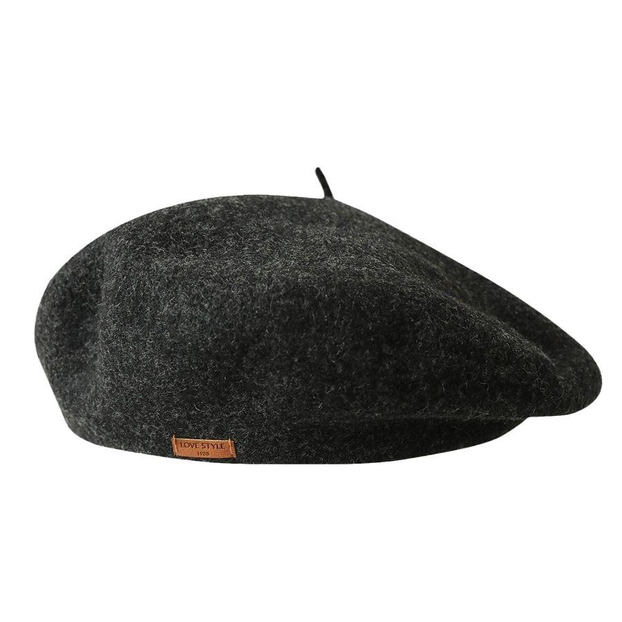 Temperament Solid Color Wool Beret Women'S Japanese Brown Autumn And Winter Bud Hat Versatile Literary And Retro Painter Hat Tide