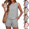 Women's Fashion Sleeveless Two-Piece Shorts Set With Pockets