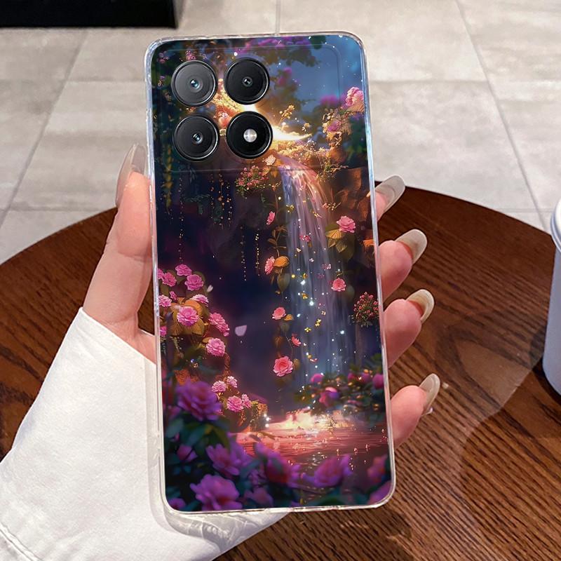 Case Poco X6 Pro 5G/Poco X6 5G Clear Luxury Cute Love Rabbit Funny Soft Silicone Phone Case PocoX6 X6Pro Transparent Back Cover