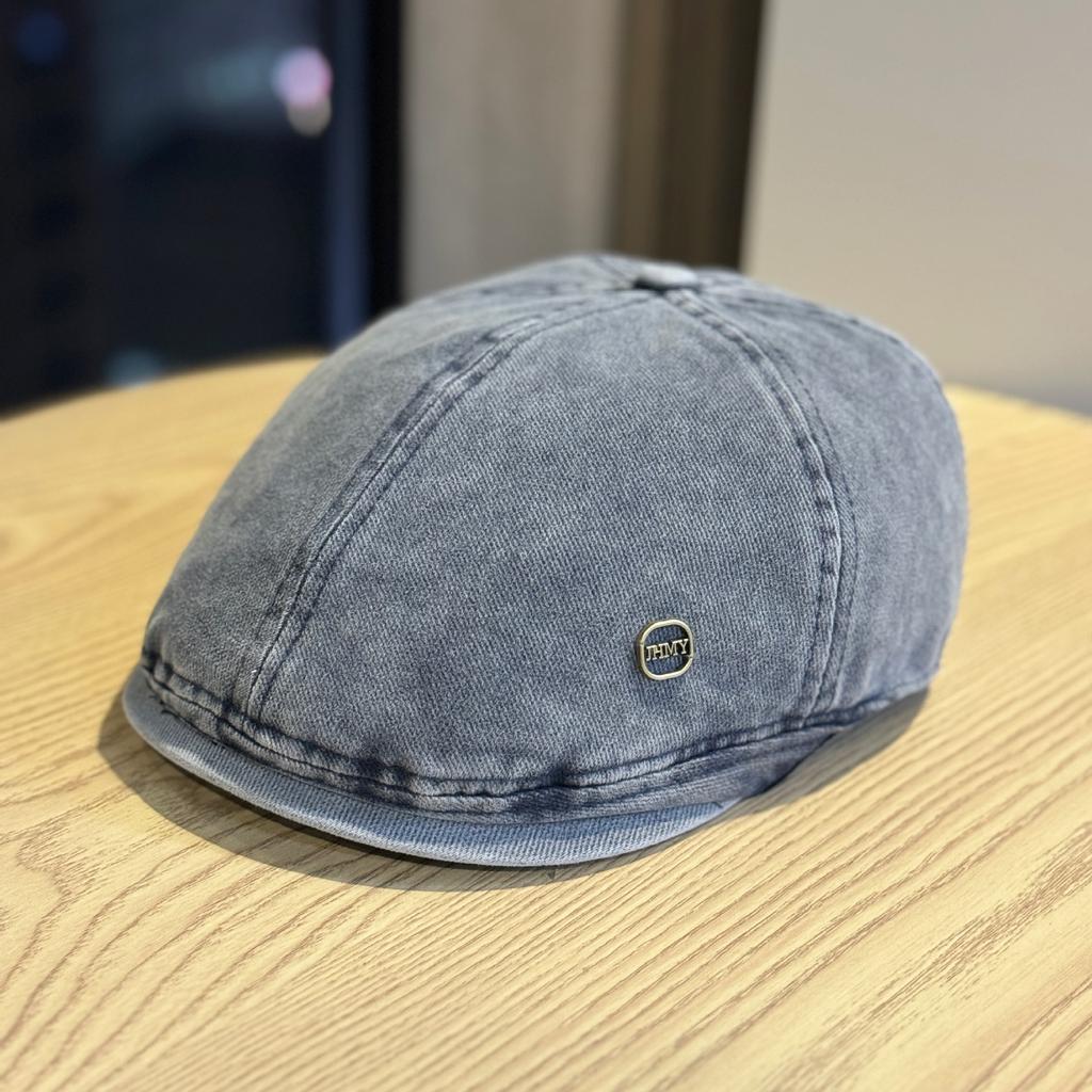 Korean-style Vintage Denim Forward Cap for Women, New Model, Makes the Face Look Smaller, Casual and Versatile, Can Be Worn Backwards, Beret,