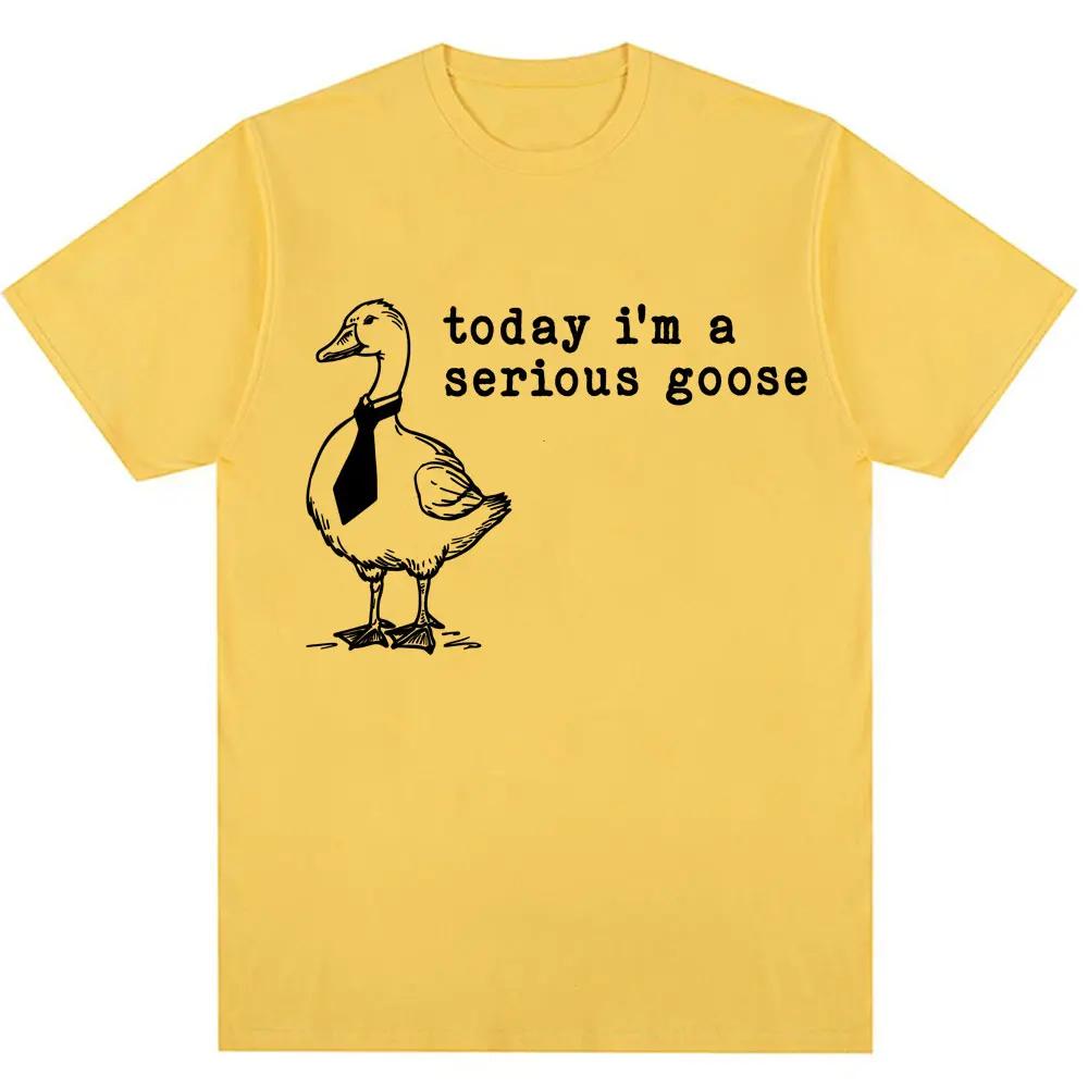 Heute bin ich eine ernste Gans Lustiges albernes Meme Bedruckte T-Shirts Damen Trendig Harajuku Kurzarm Lässiges T-Shirt Kleidung