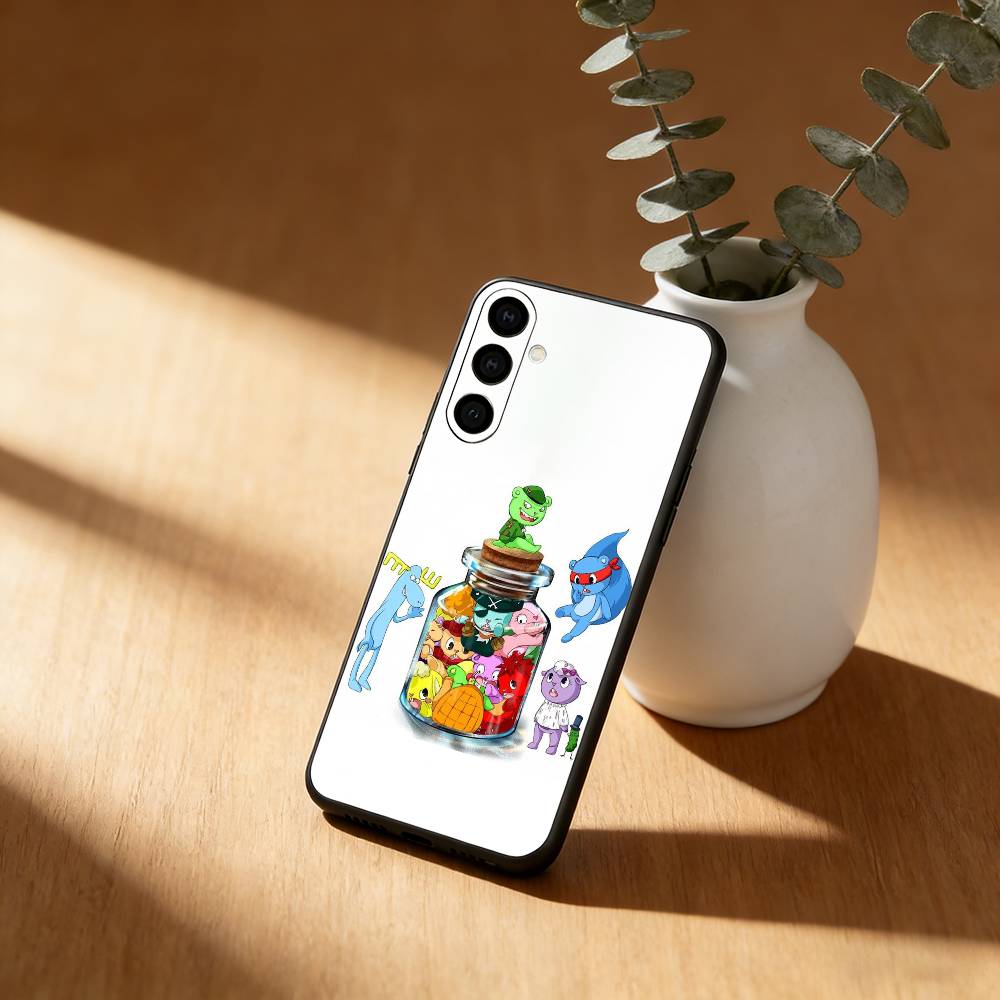 h-Happy T-Tree Friends Phone Case For Samsung Galaxy A20,21s,22,31,32,52,53,72,73,80,91 Soft Black Shell