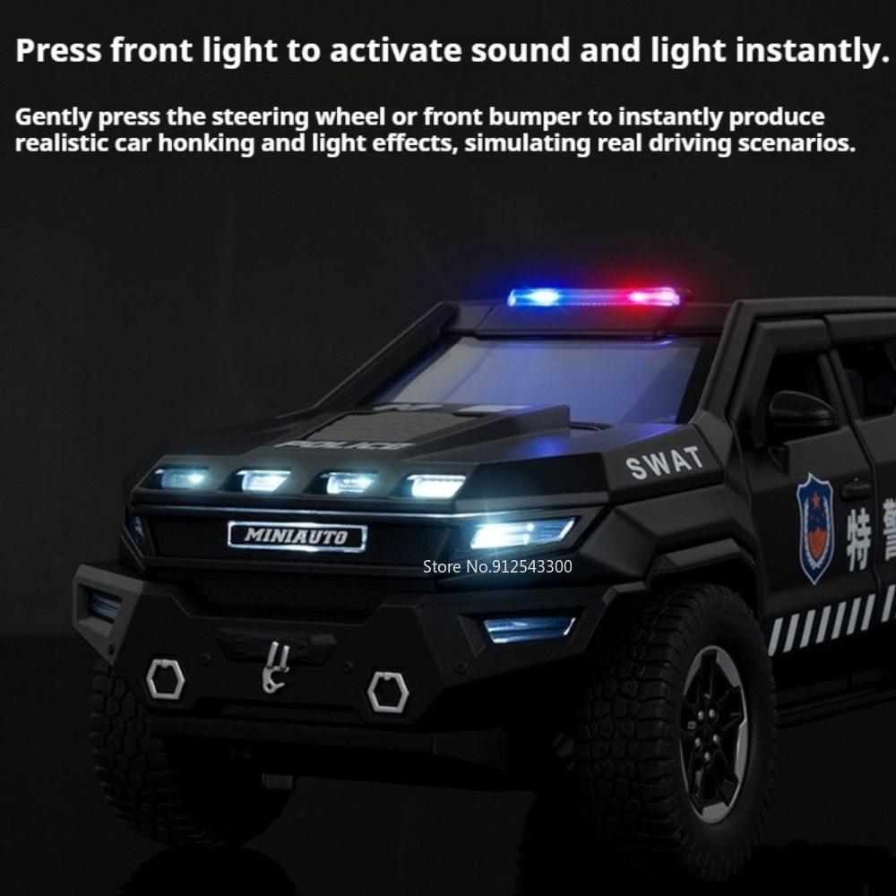 1:24 Rezvani Vengeance Sword Toothed Tiger Armored Car Model Toy Pull Back Shock Absorption Vehicle Models Hobby Decoration