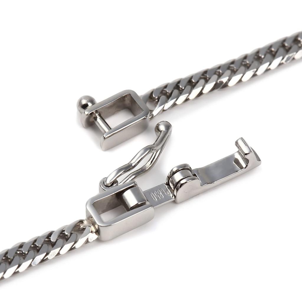 Goods Kihei Anklet Platinum Double 5g 23cm Nakatome Chain Mint Certification Mark Engraved Pt850 Gold [Happy Shop] 6-sided Men's Women's