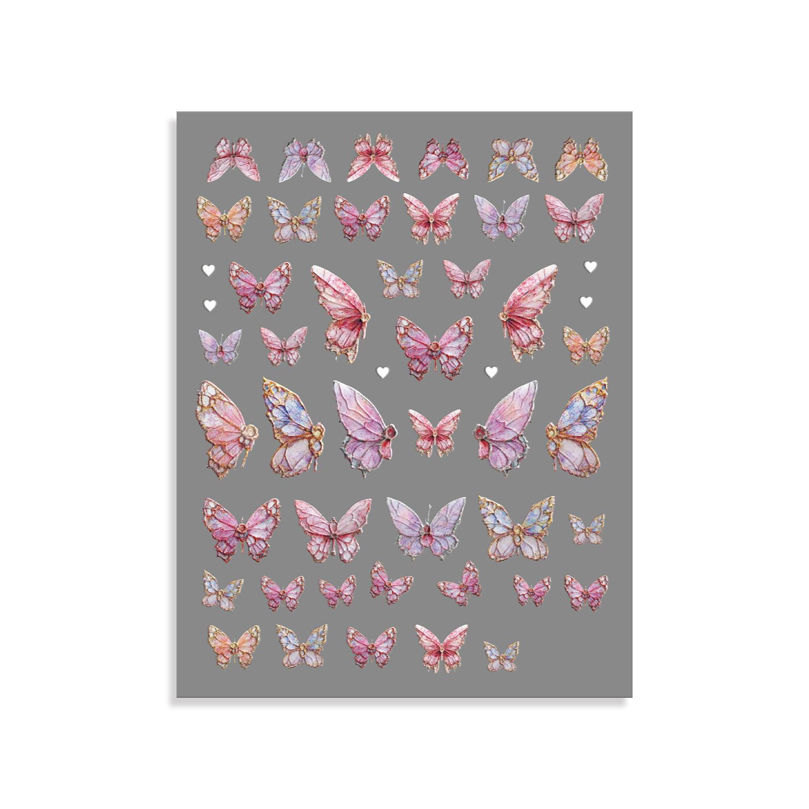 AMZ Butterfly Nail Art Stickers Creative DIY Trendy Butterfly Nail Art Stickers Removable Nail Decoration Stickers Nail Stickers