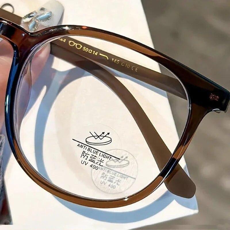 Ferdig Anti Blue Light Minus Briller Motetrend Rund Nærsynsbriller Optisk resept Myopia Eyewear 0 Til -4.0