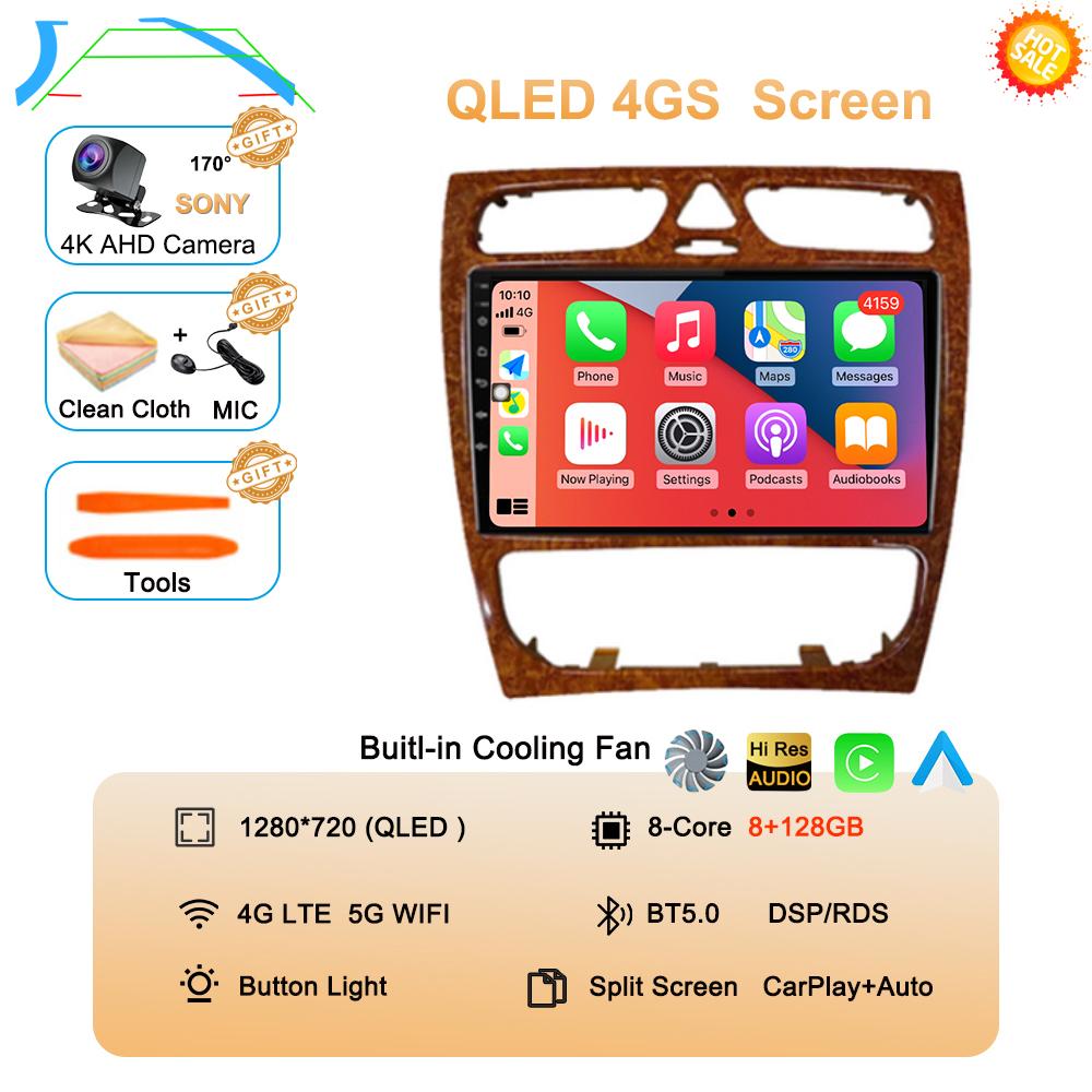 Android 14 Radio Stereo Car Multimedia Player For Mercedes Benz W203 Vito W639 Vaneo CLK W209 W210 CarPlay Navigation GPS 4G BT