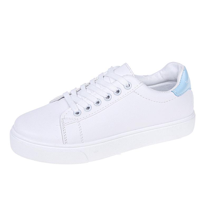 Zapatillas de Moda Blancas de Tacón Bajo para Mujer Primavera/Otoño 2025 - Tacón Plano, Estilo Deportivo Casual