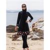 Costume da Bagno Intero da Donna Modesto a Manica Lunga con Copricapo e Pantaloni - Costumi da Bagno con Protezione UV per Spiaggia e Piscina