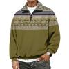 Men's Casual 1/4 Zip Flannel Long Sleeve Sweatshirt