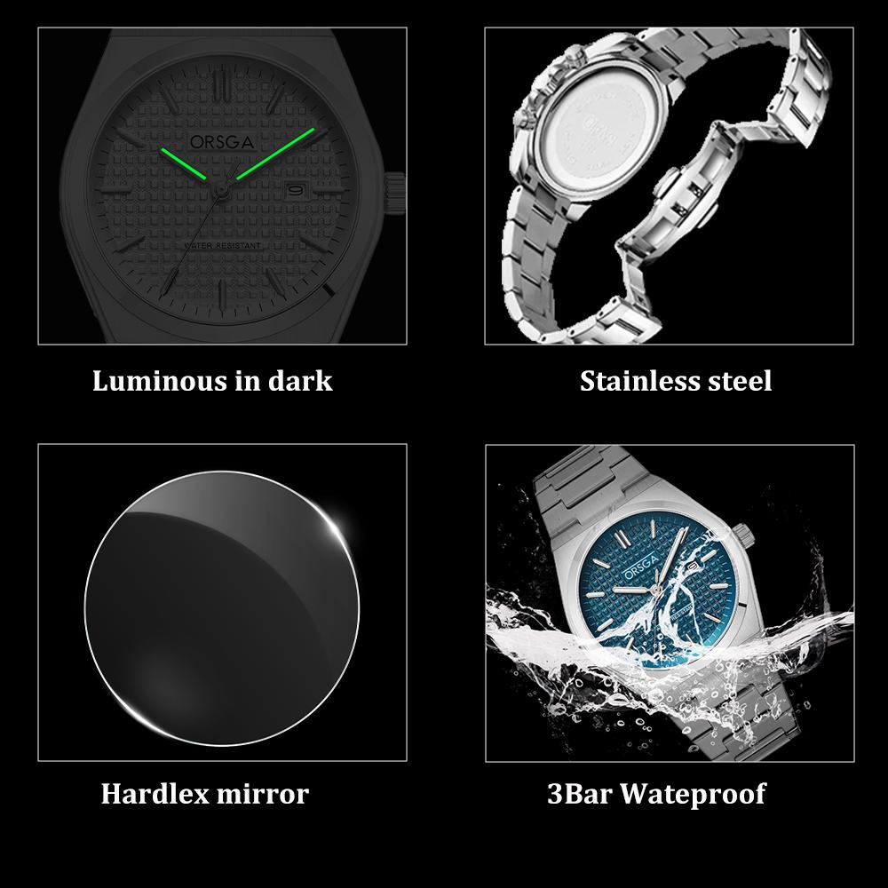 Luxury Man Watch Waterproof Stainless Steel Men Wristwatch Luminous Date Fashion Business Quartz Men's Watches
