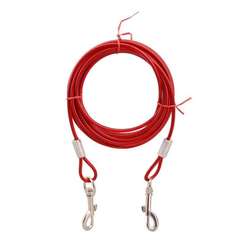Double-headed Pet Leash Long Steel Wire Chain for Outdoor Dogs Supplies
