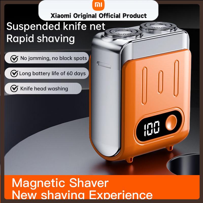 Xiaomi 2025 Mini Electric Smart Shaver Dual Blade Household Car Shaver Digital Display Rechargeable Shaver Powerful Beard Trimmer Tool