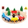 Children'S Wooden Early Education 32 Pieces Simulation Track Small Train Urban Traffic Road Parent-Child Set Toys