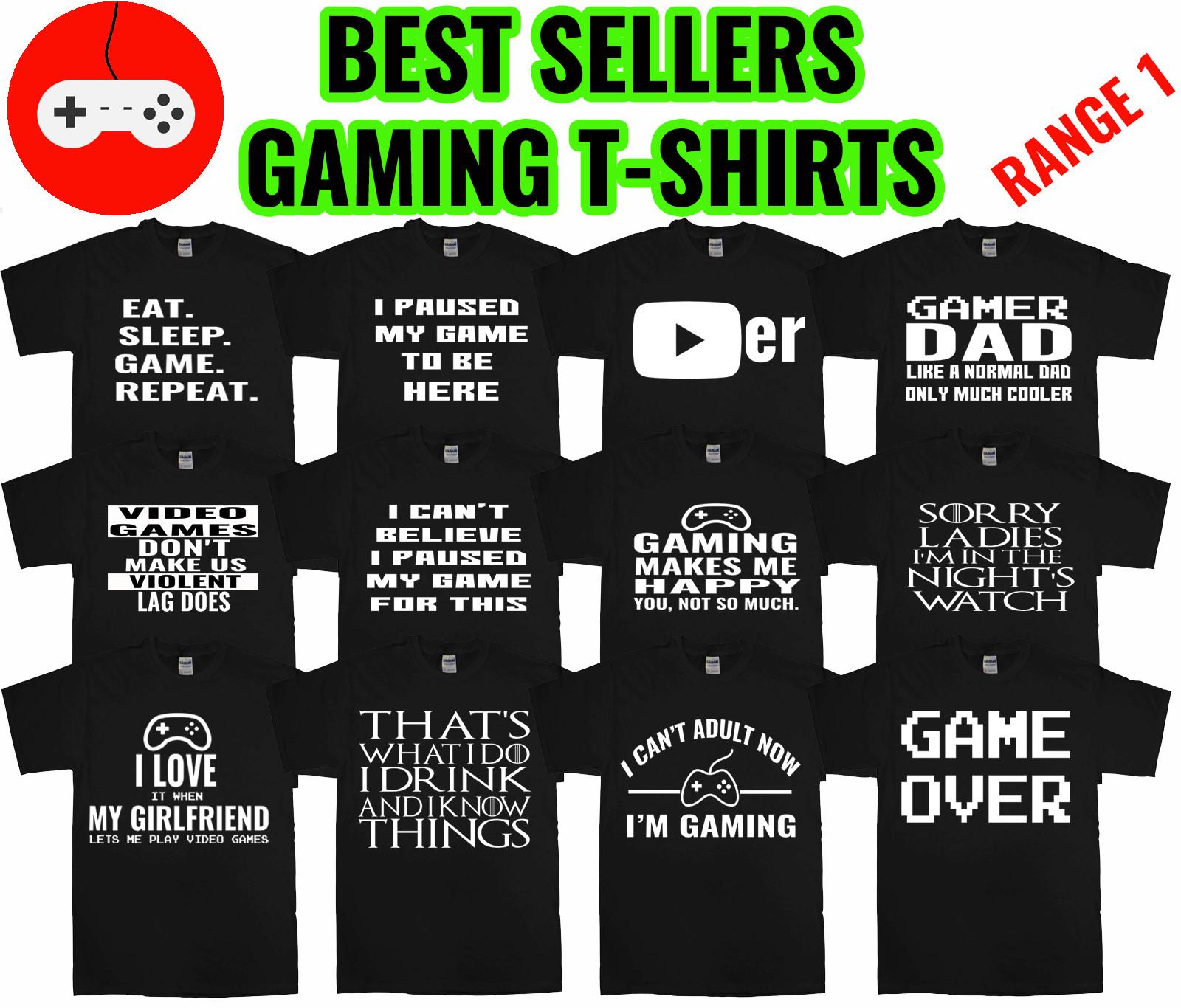 Gaming Mens T-Shirt Mens Womens Tees Tops Funny T Shirt Mens Womens Tees Tops Joke T-Shirt Mens Womens Tees Top Birthday Gift Video Game Party 4XL